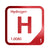 Hydrogen periodic table Elemental Tile in Red