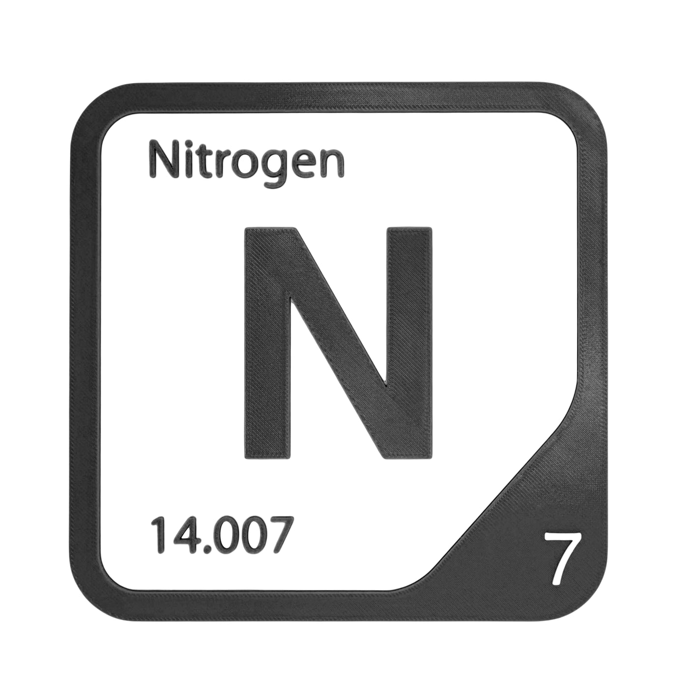 Nitrogen periodic table Elemental Tile in Black