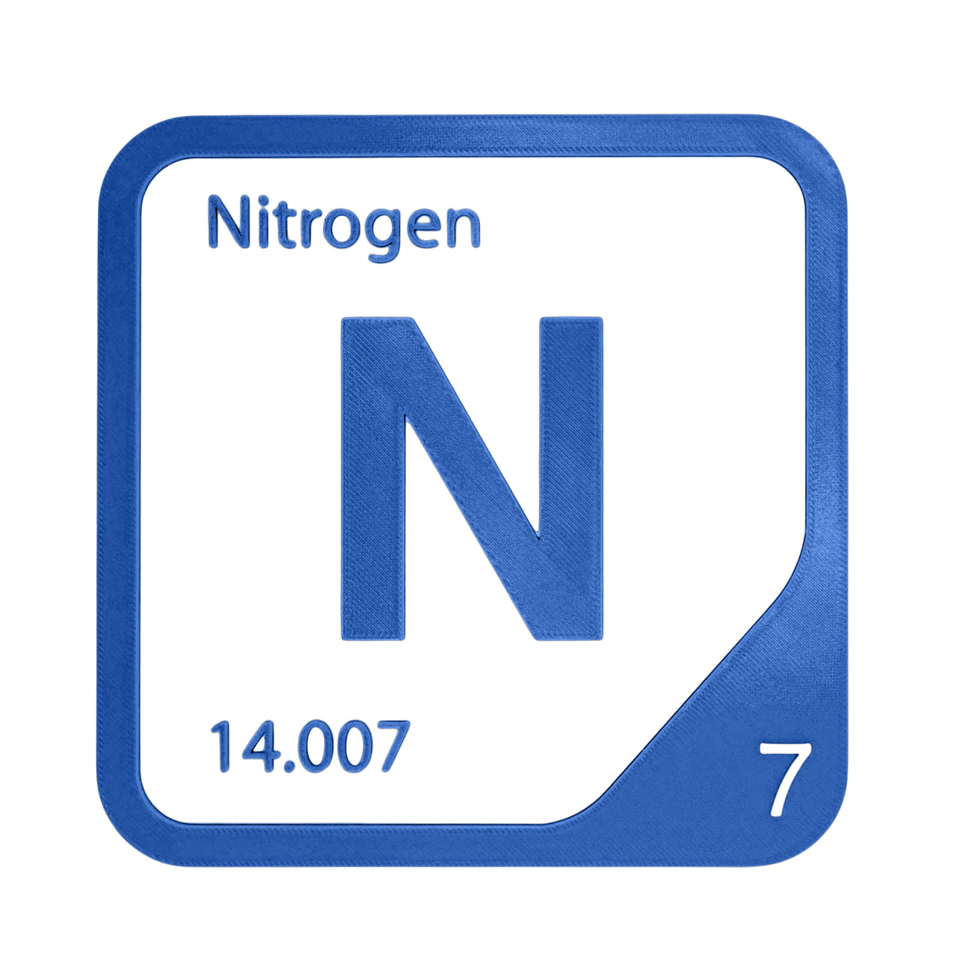 Nitrogen periodic table Elemental Tile in Blue