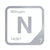 Nitrogen periodic table Elemental Tile in Gray