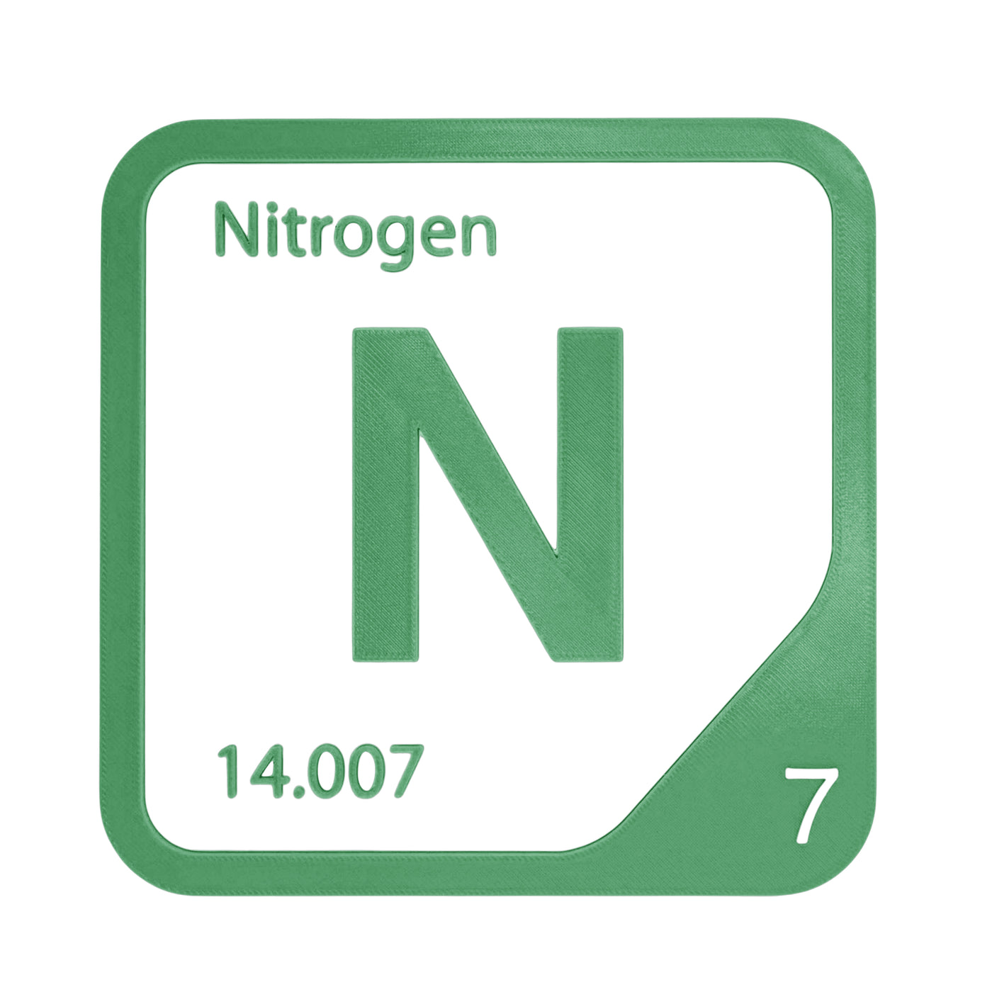 Nitrogen periodic table Elemental Tile in Green