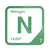 Nitrogen periodic table Elemental Tile in Green