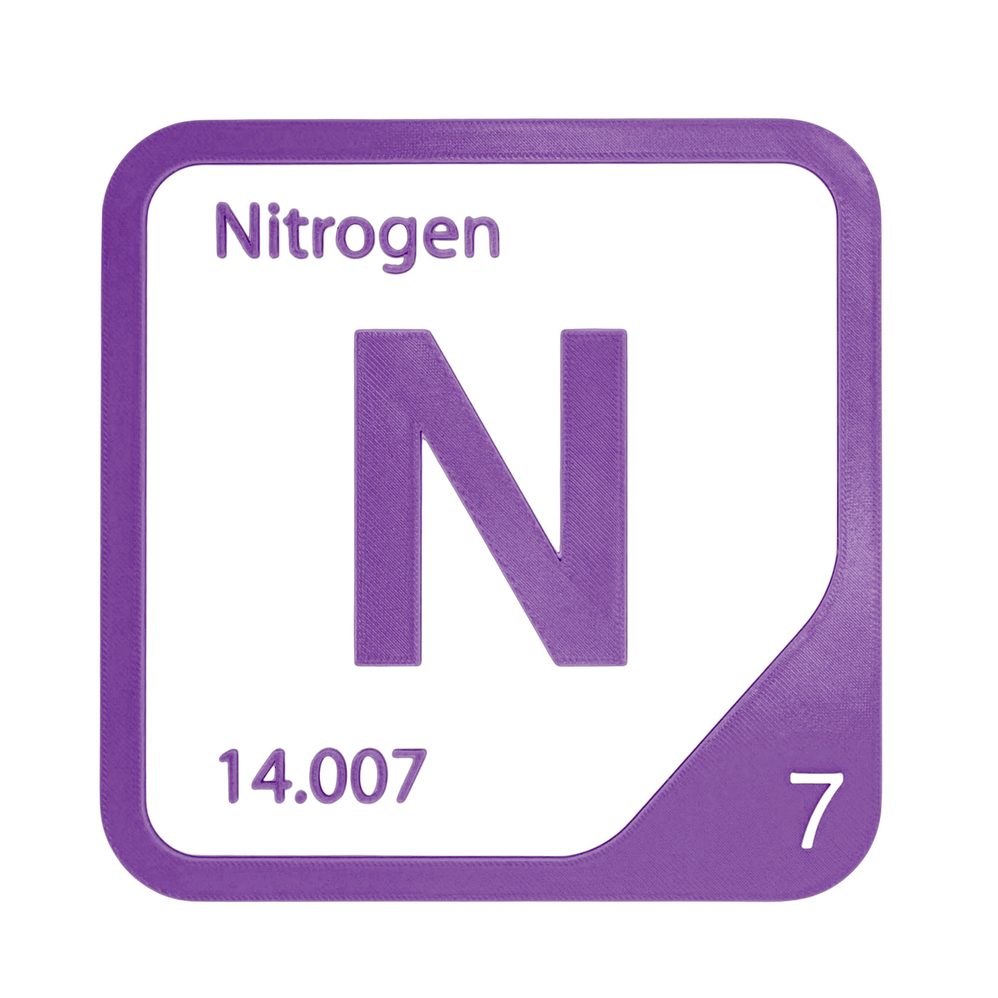 Nitrogen periodic table Elemental Tile in Purple