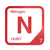 Nitrogen periodic table Elemental Tile in Red