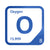 Oxygen periodic table Elemental Tile in Blue
