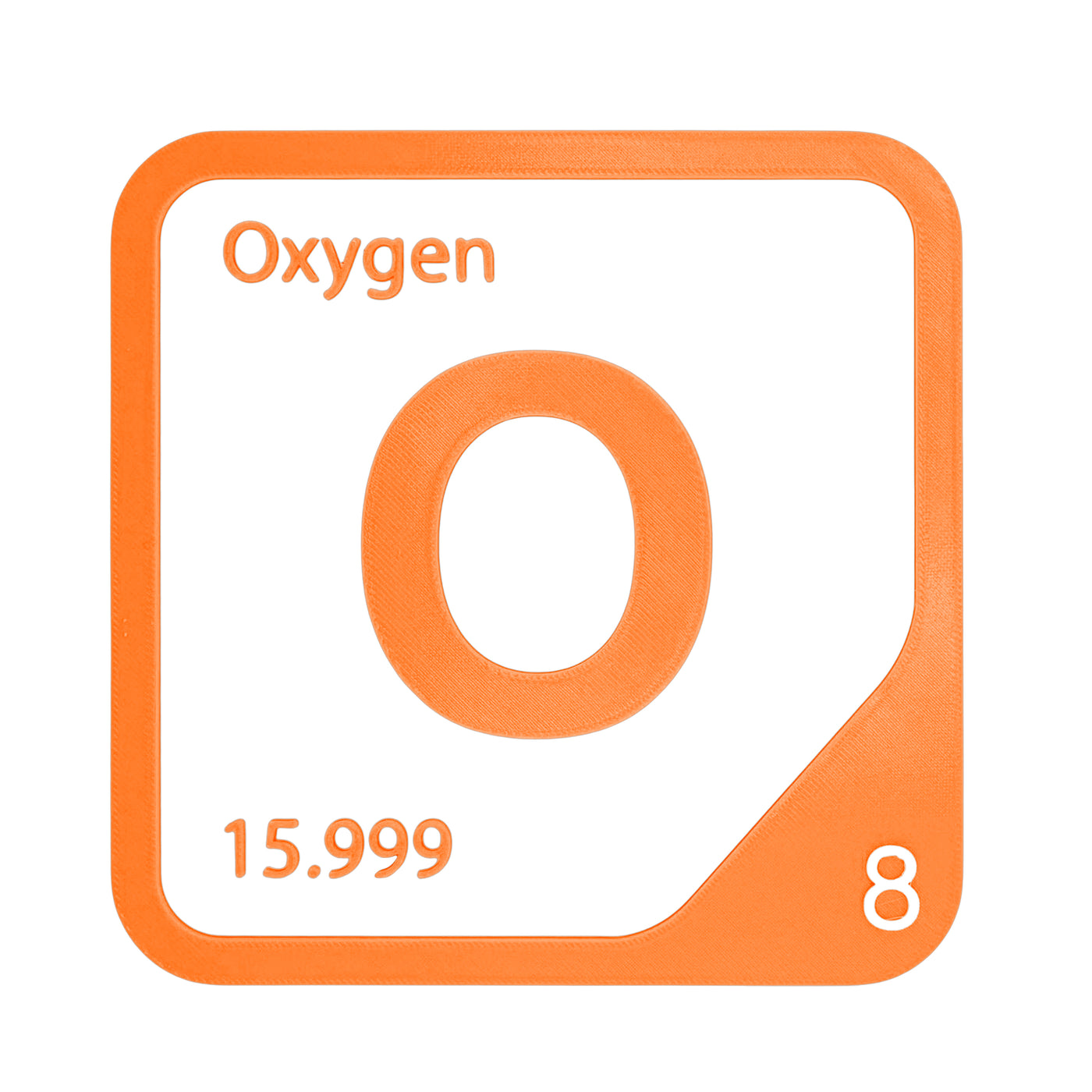 Oxygen periodic table Elemental Tile in Orange