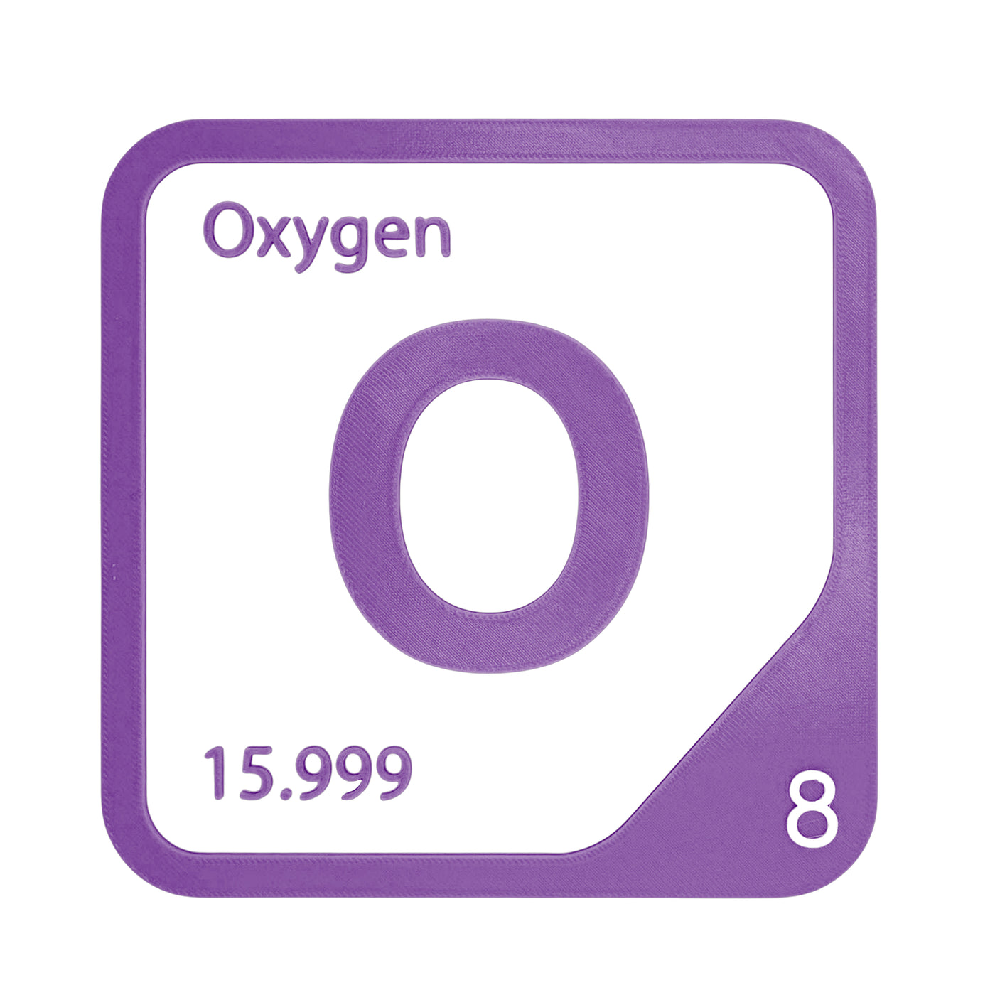 Oxygen periodic table Elemental Tile in Purple