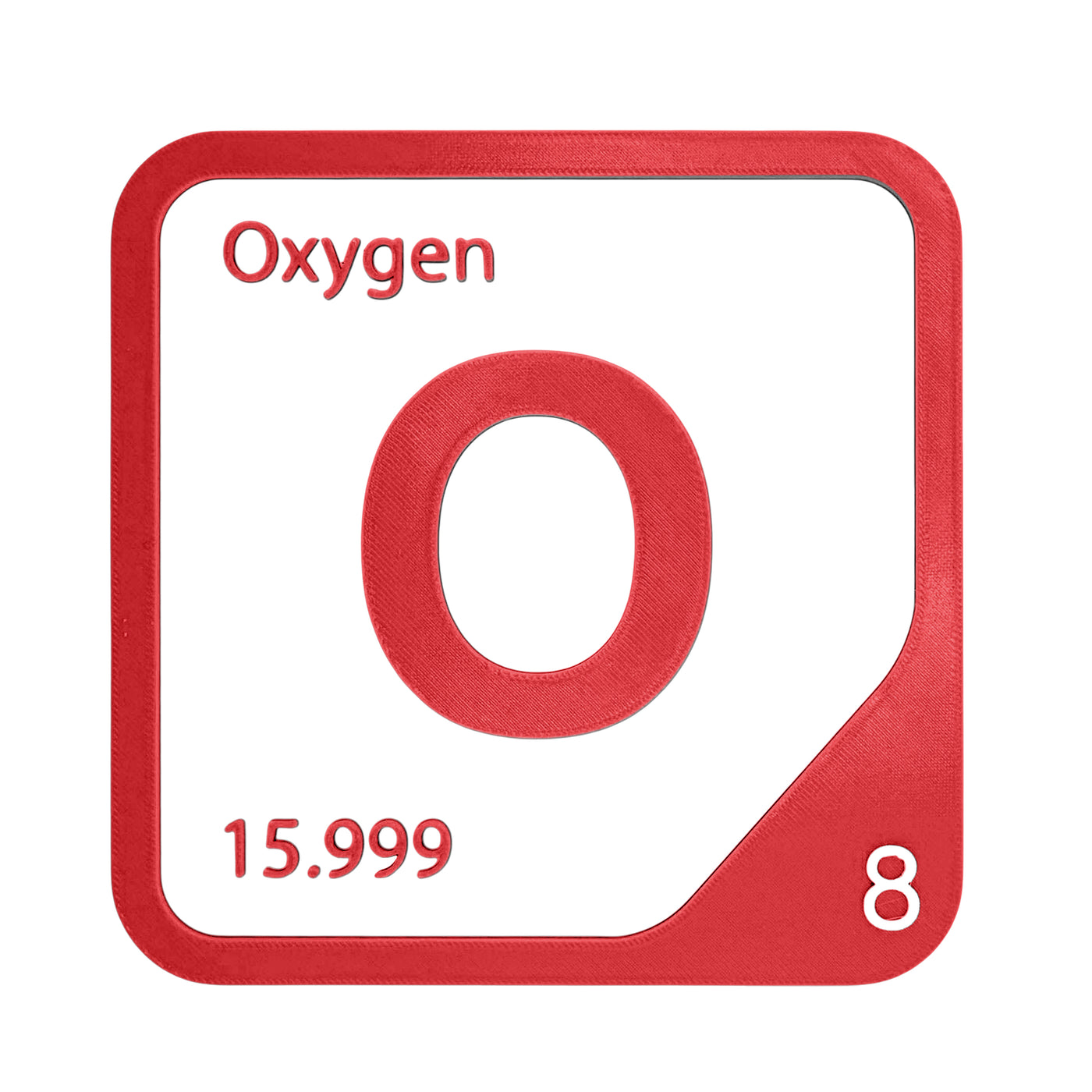 Oxygen periodic table Elemental Tile in Red