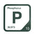 Phosphorus periodic table Elemental Tile in Forest Green