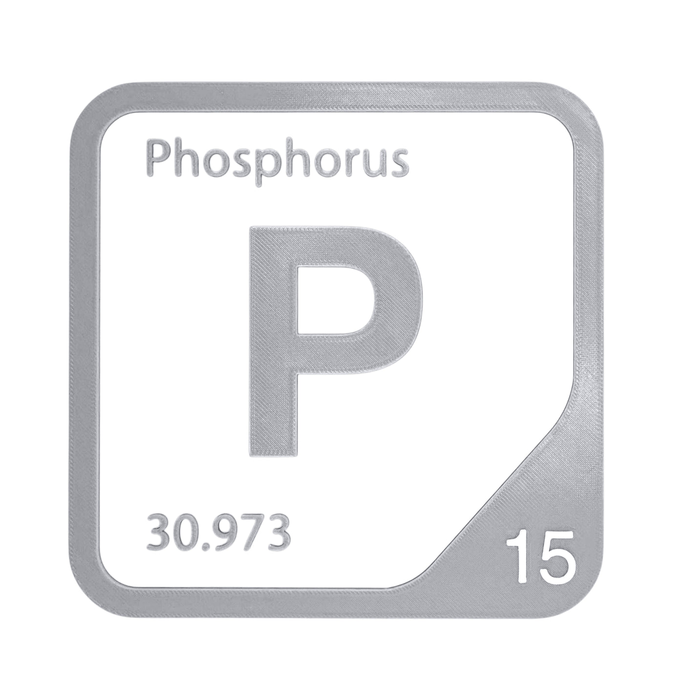 Phosphorus periodic table Elemental Tile in Gray