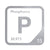 Phosphorus periodic table Elemental Tile in Gray