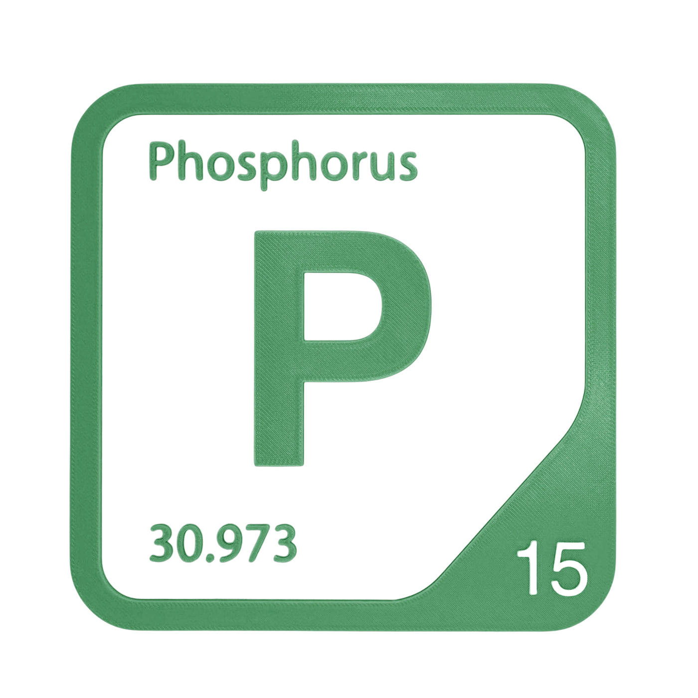 Phosphorus periodic table Elemental Tile in Green