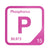 Phosphorus periodic table Elemental Tile in Magenta