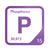 Phosphorus periodic table Elemental Tile in Purple