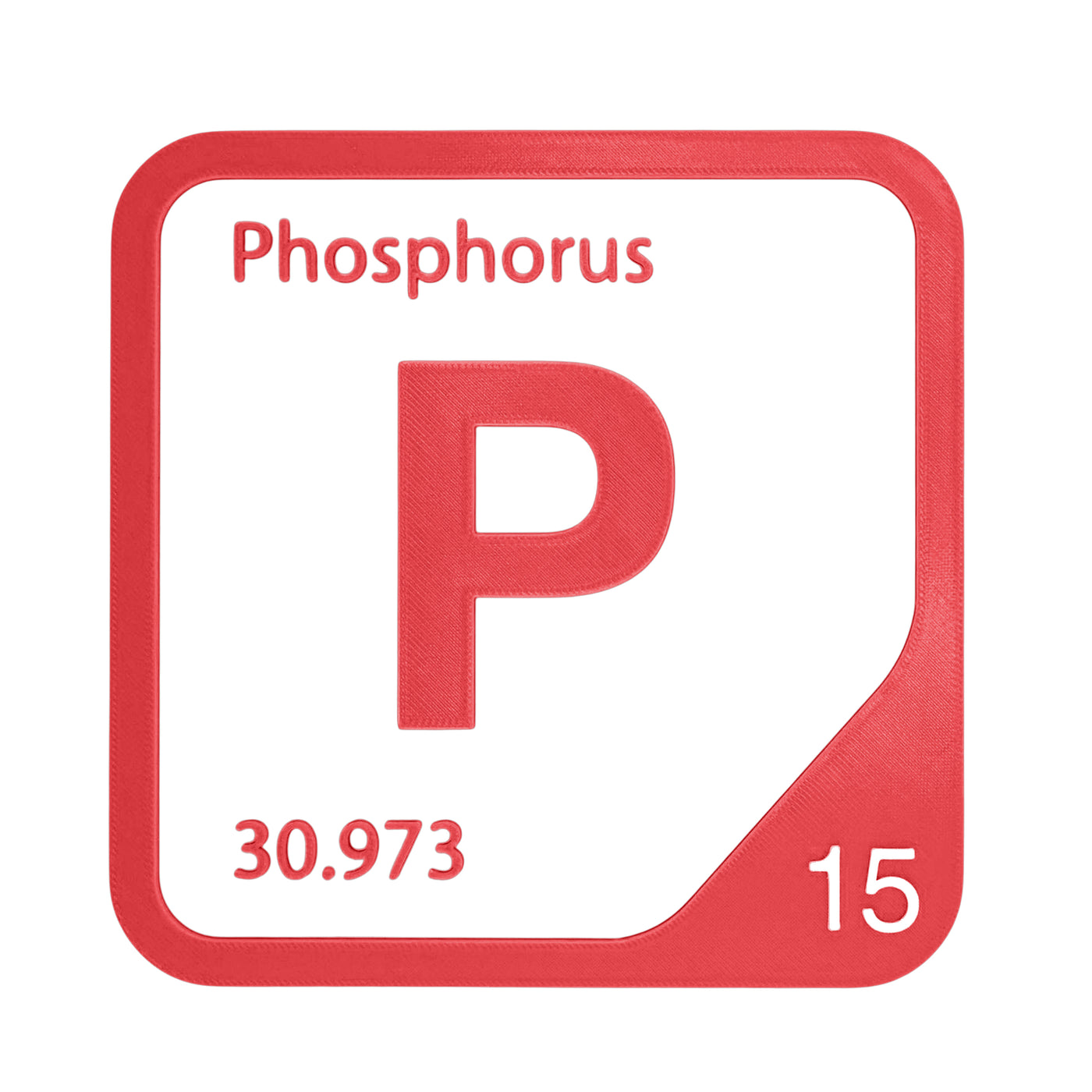 Phosphorus periodic table Elemental Tile in Red