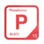 Phosphorus periodic table Elemental Tile in Red