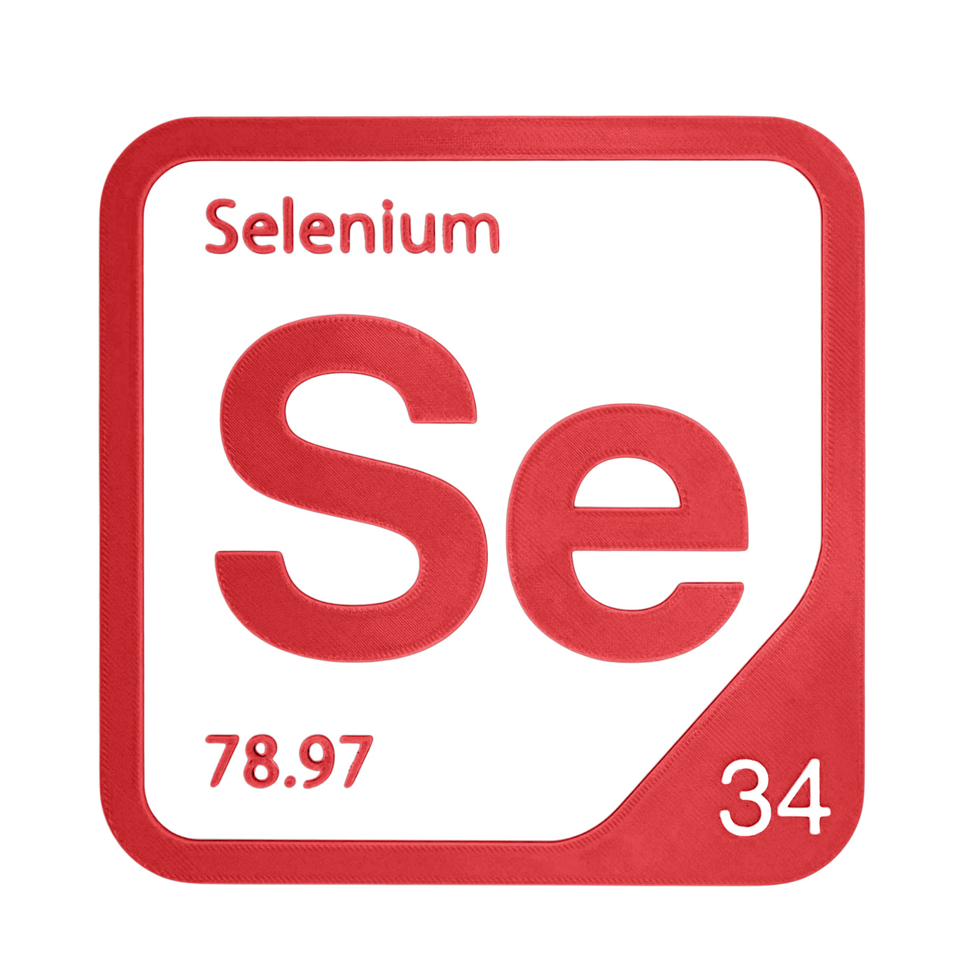 Selenium periodic table Elemental Tile in Red