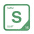Sulfur periodic table Elemental Tile in Green