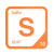 Sulfur periodic table Elemental Tile in Orange