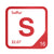 Sulfur periodic table Elemental Tile in Red