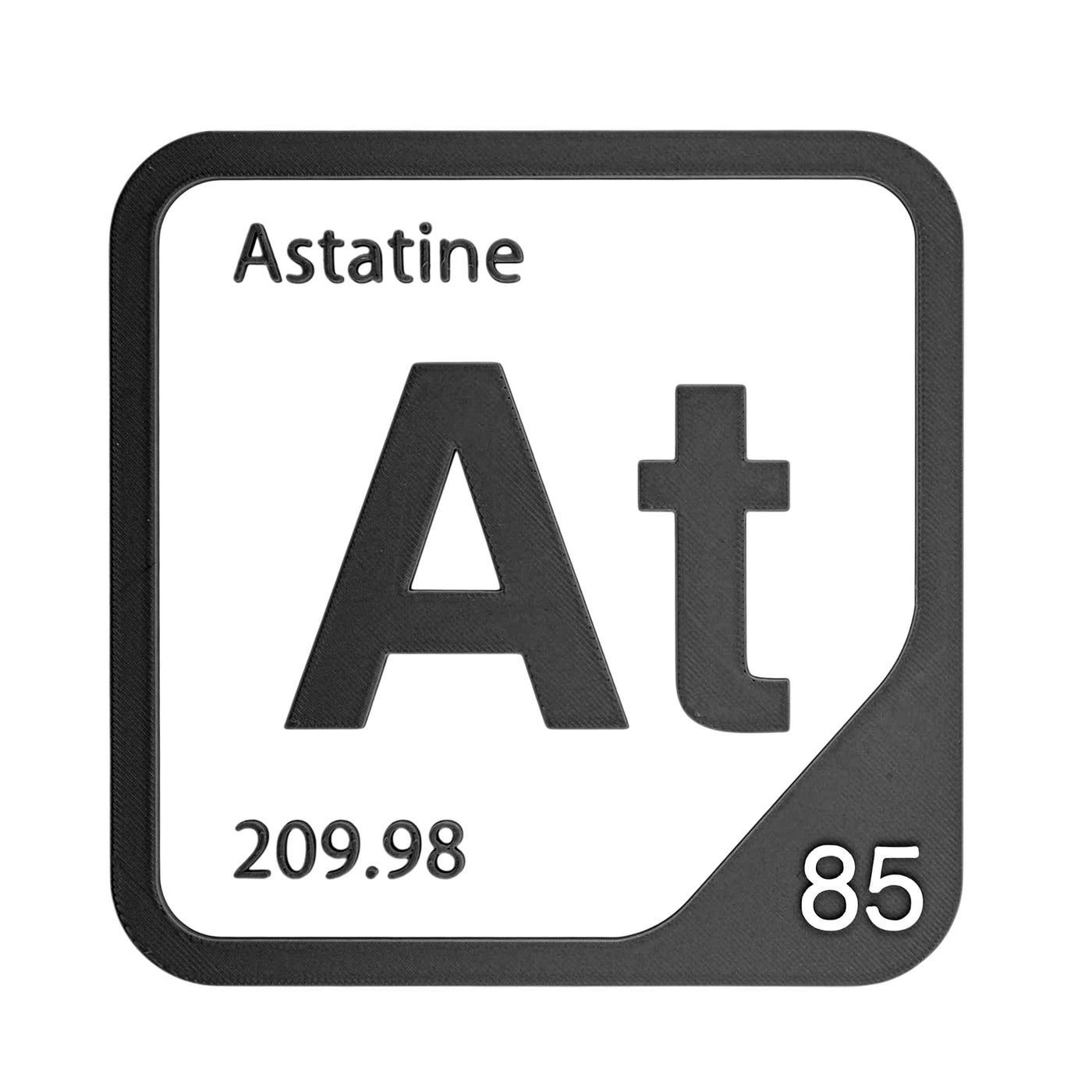 Astatine periodic table Elemental Tile in Black