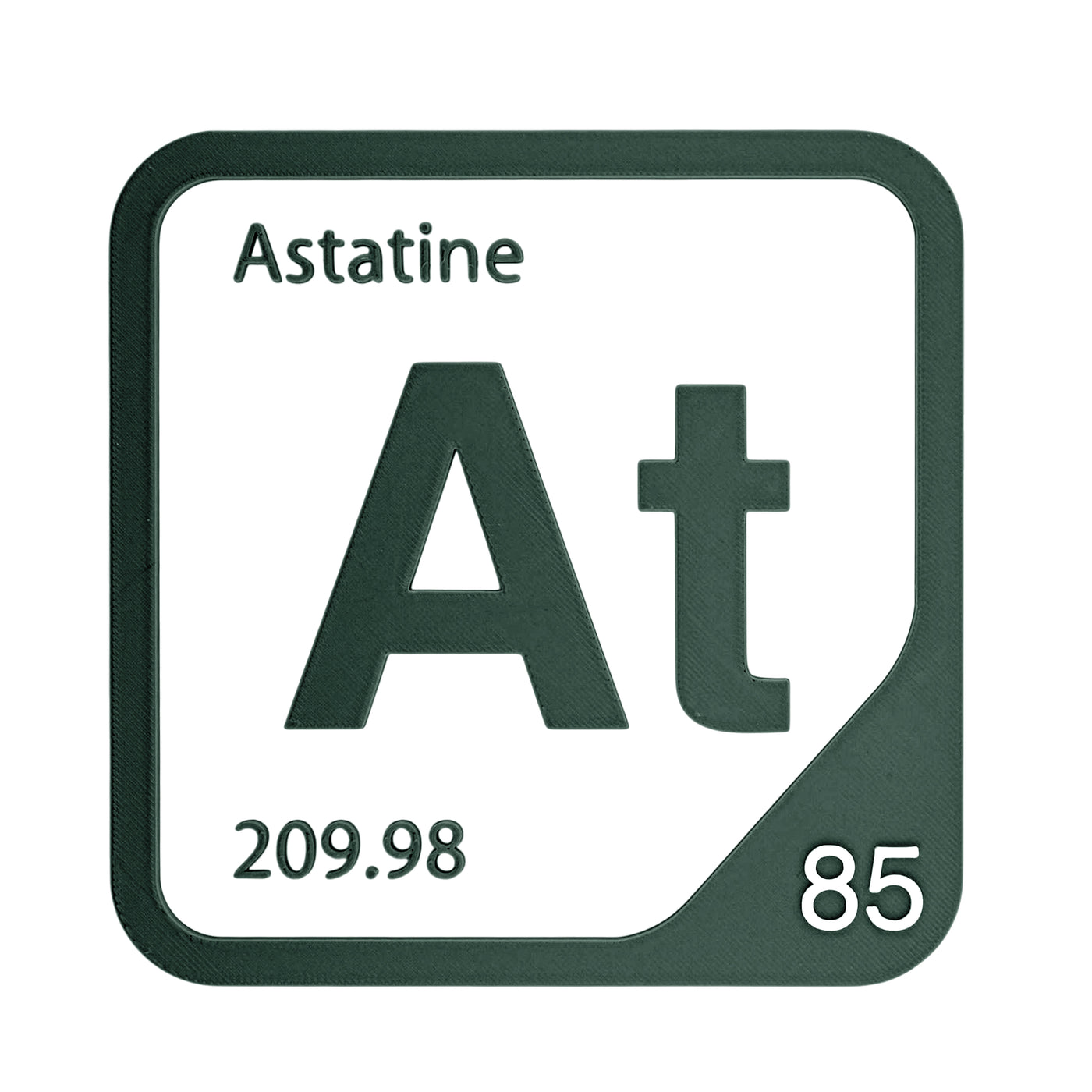 Astatine periodic table Elemental Tile in Forest Green