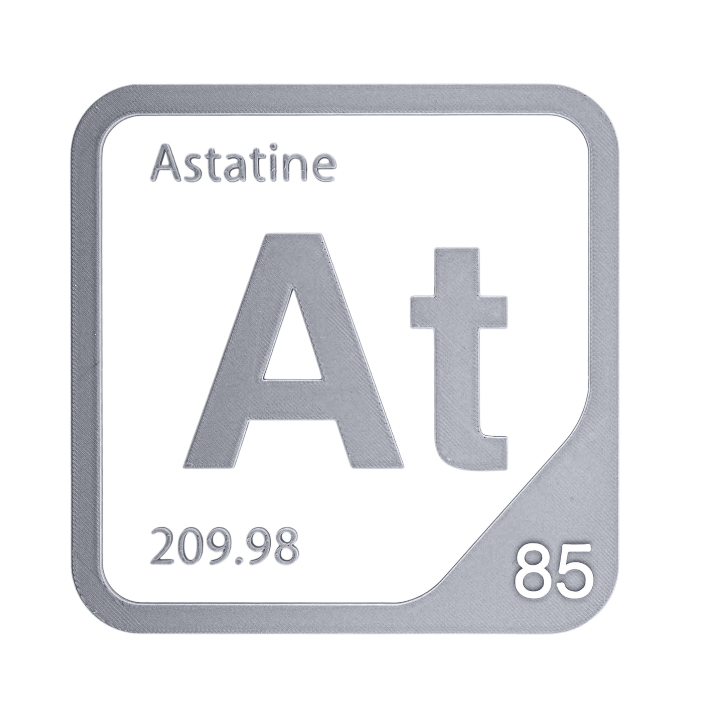 Astatine periodic table Elemental Tile in Gray