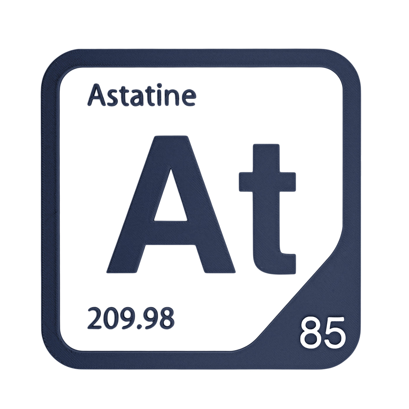 Astatine periodic table Elemental Tile in Navy Blue