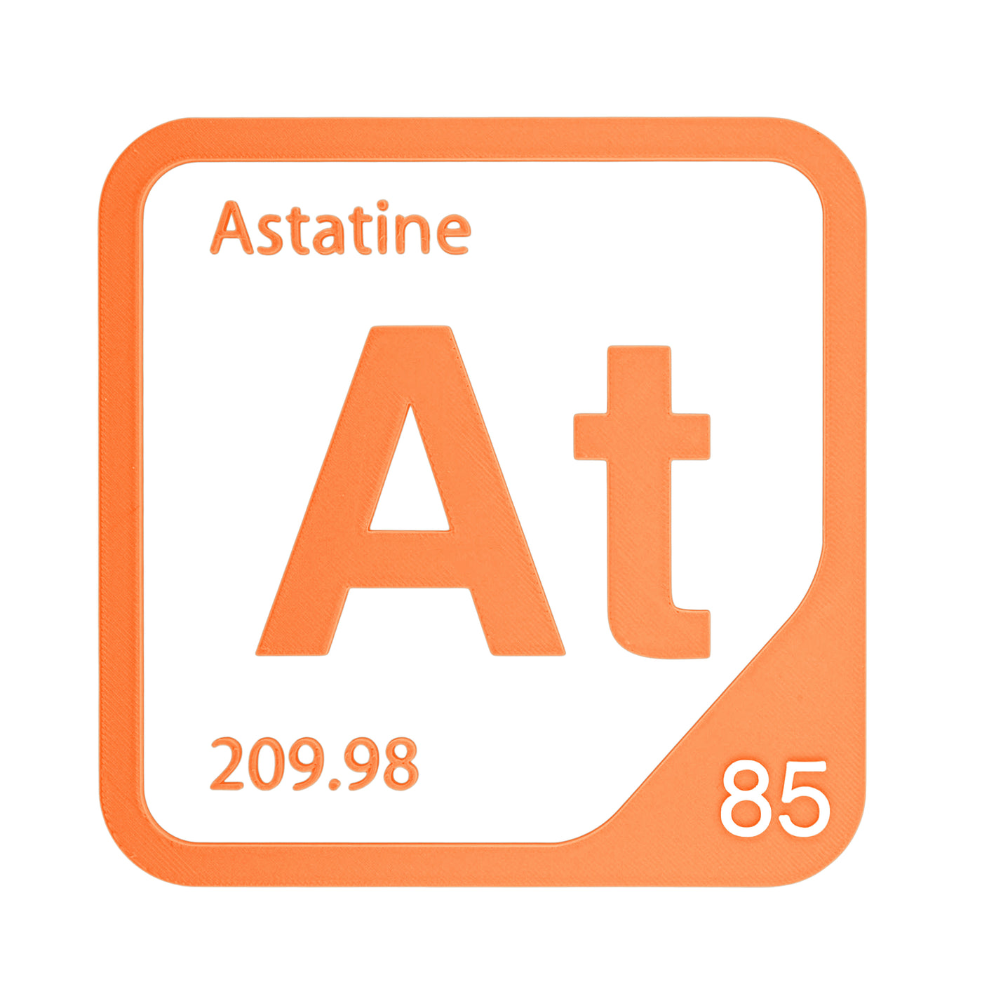 Astatine periodic table Elemental Tile in Orange