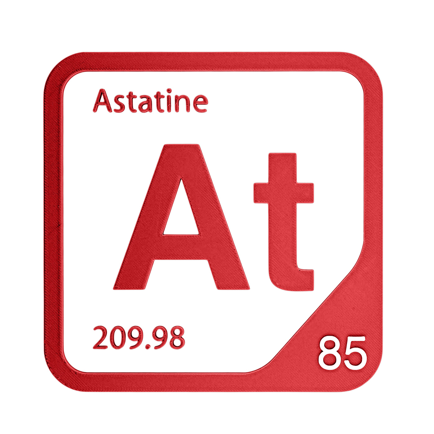 Astatine periodic table Elemental Tile in Red