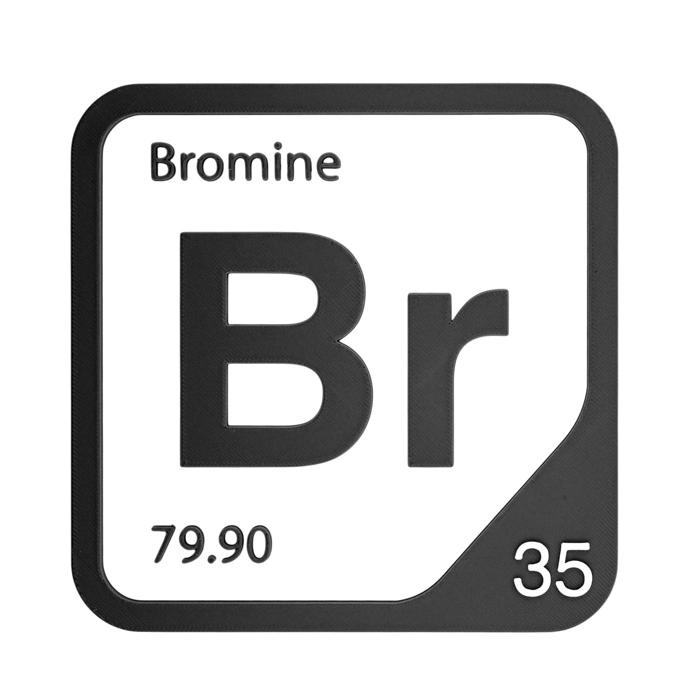 Bromine periodic table Elemental Tile in Black