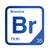 Bromine periodic table Elemental Tile in Blue