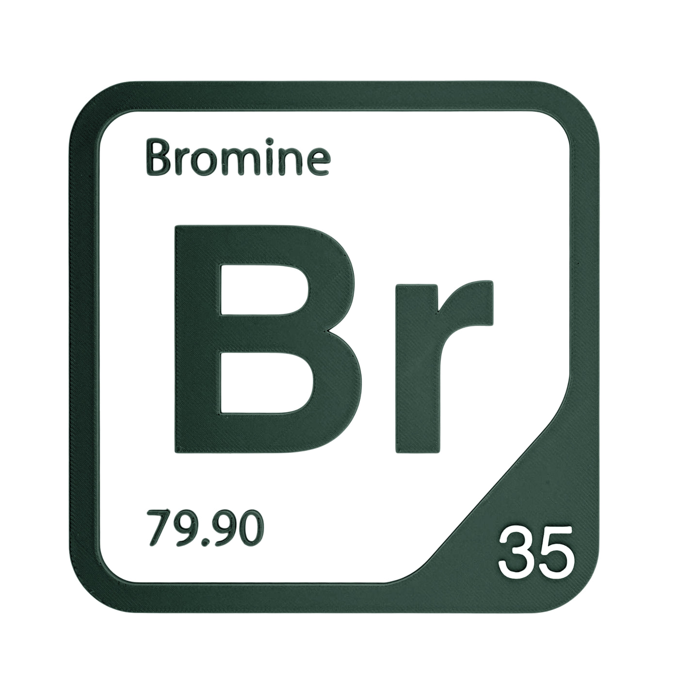 Bromine periodic table Elemental Tile in Forest Green