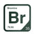 Bromine periodic table Elemental Tile in Forest Green