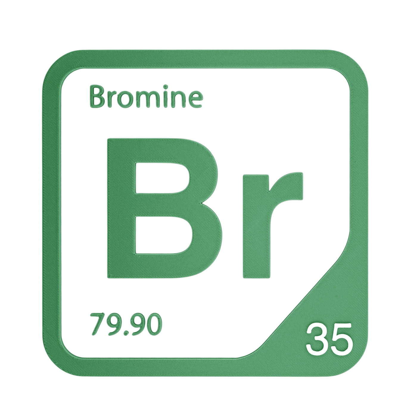 Bromine periodic table Elemental Tile in Green