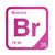 Bromine periodic table Elemental Tile in Magenta