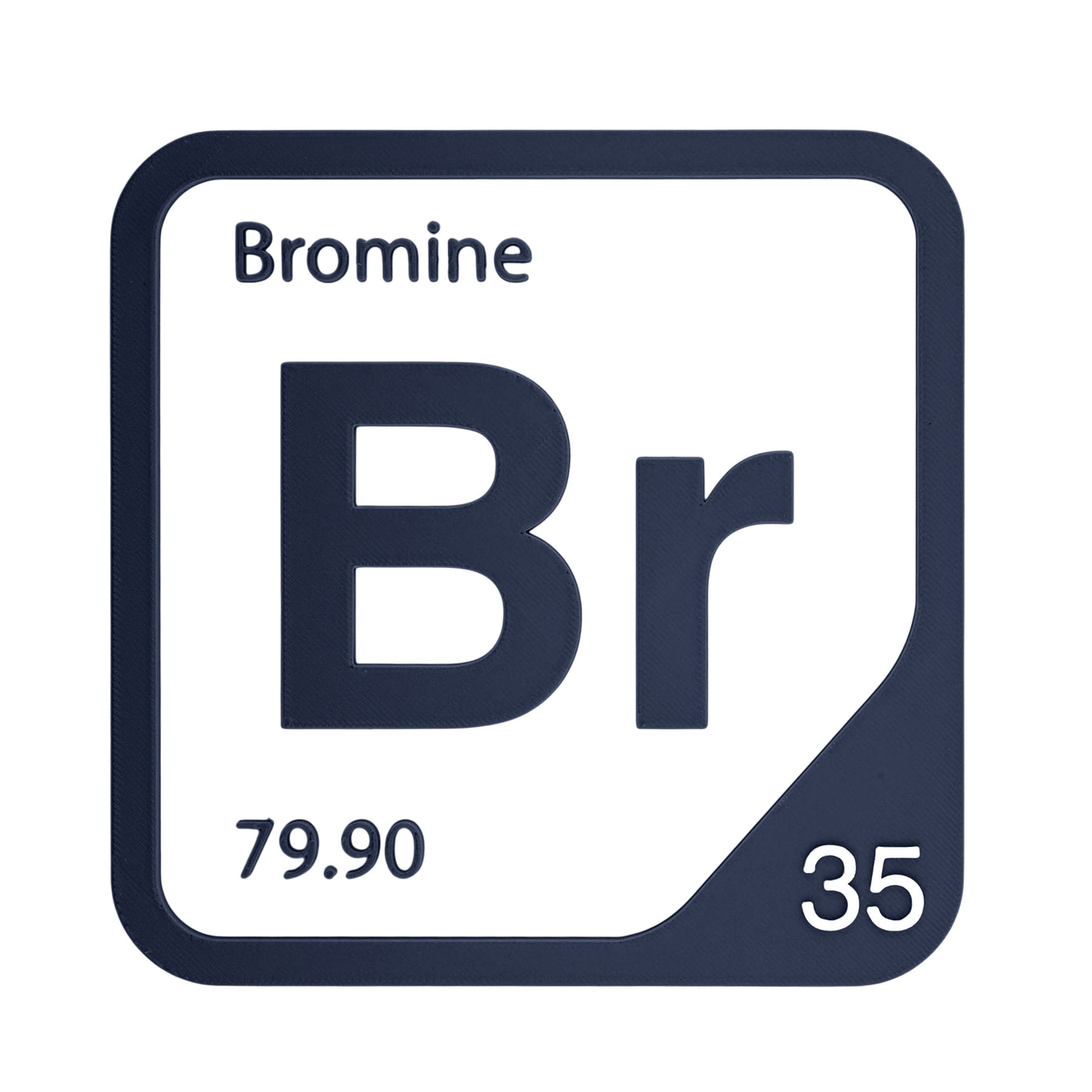 Bromine periodic table Elemental Tile in Navy Blue