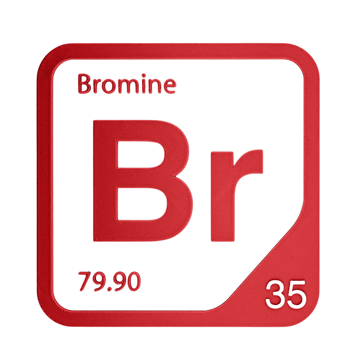 Bromine periodic table Elemental Tile in Red