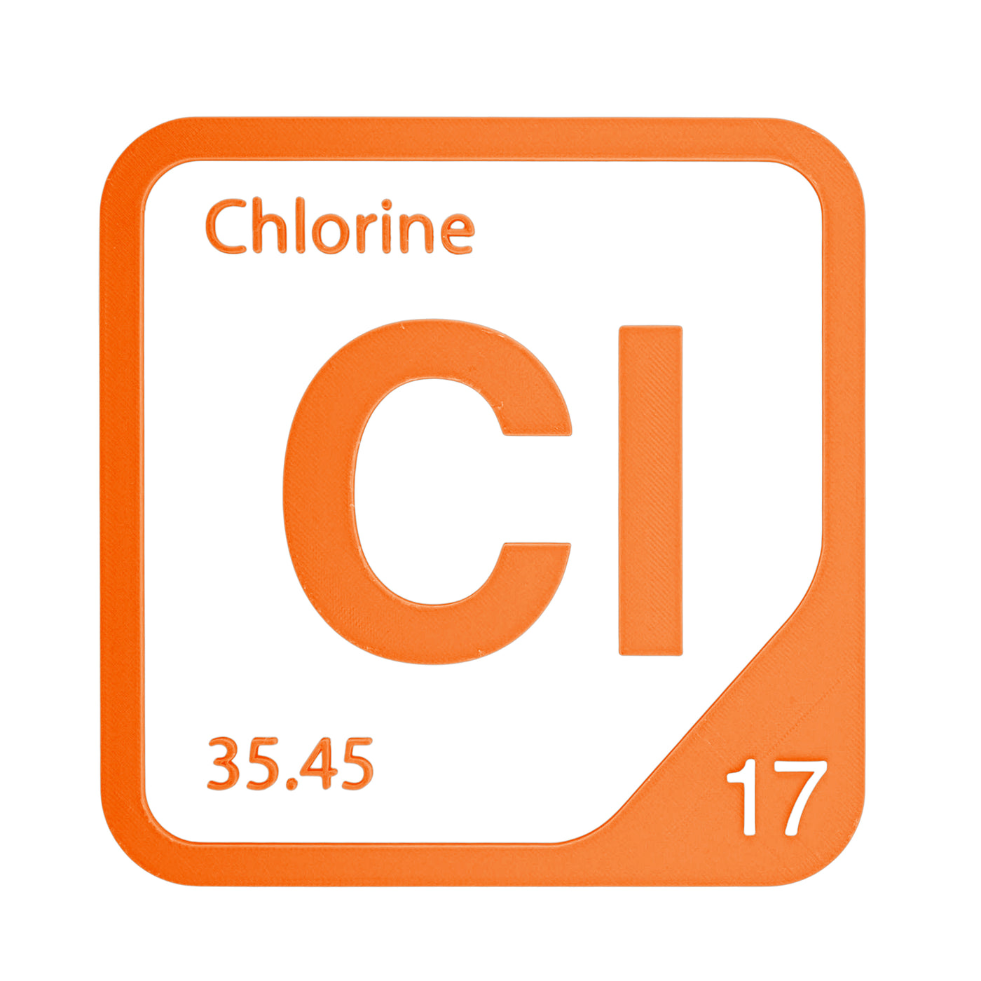 Chlorine periodic table Elemental Tile in Orange