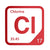 Chlorine periodic table Elemental Tile in Red