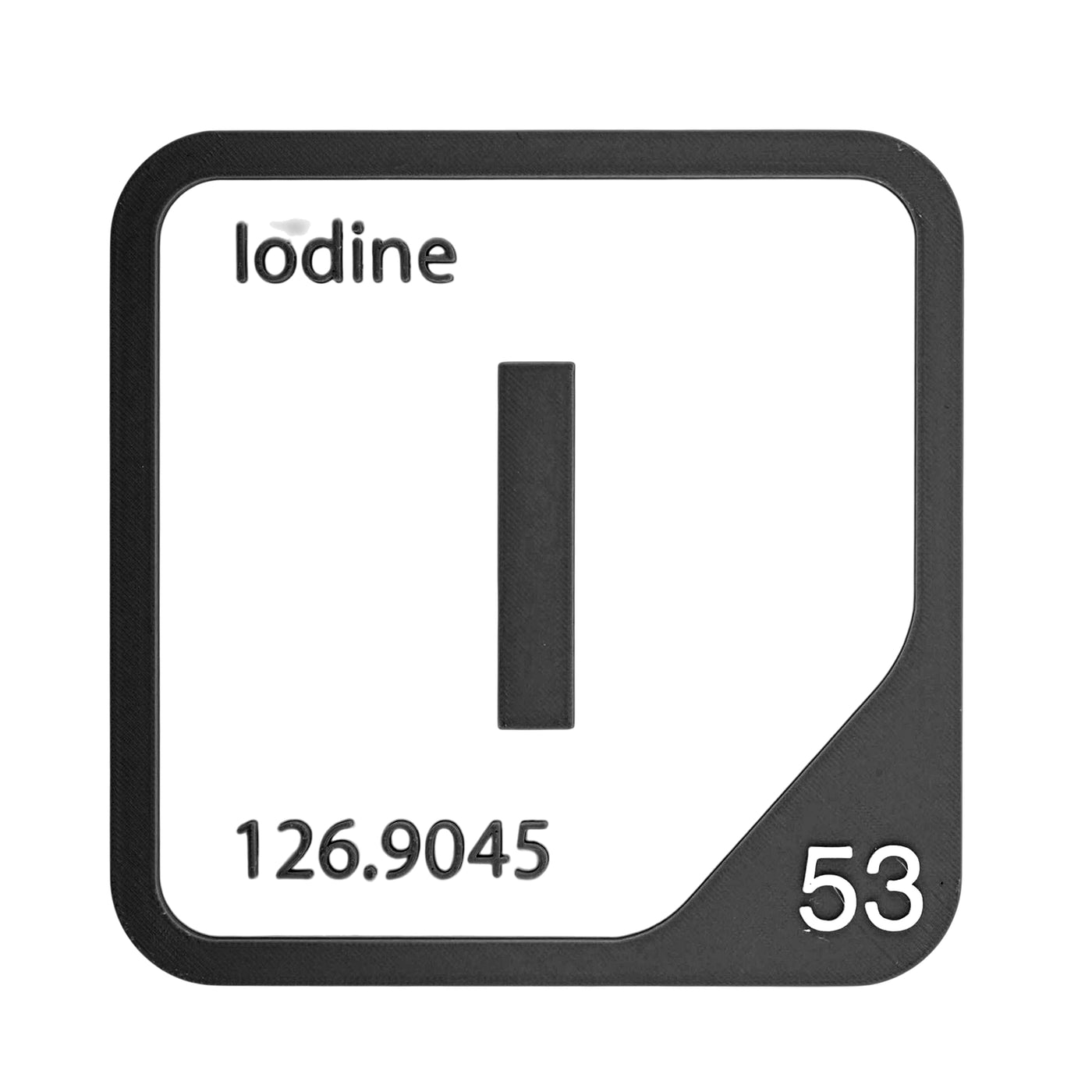Iodine periodic table Elemental Tile in Black