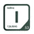 Iodine periodic table Elemental Tile in Forest Green