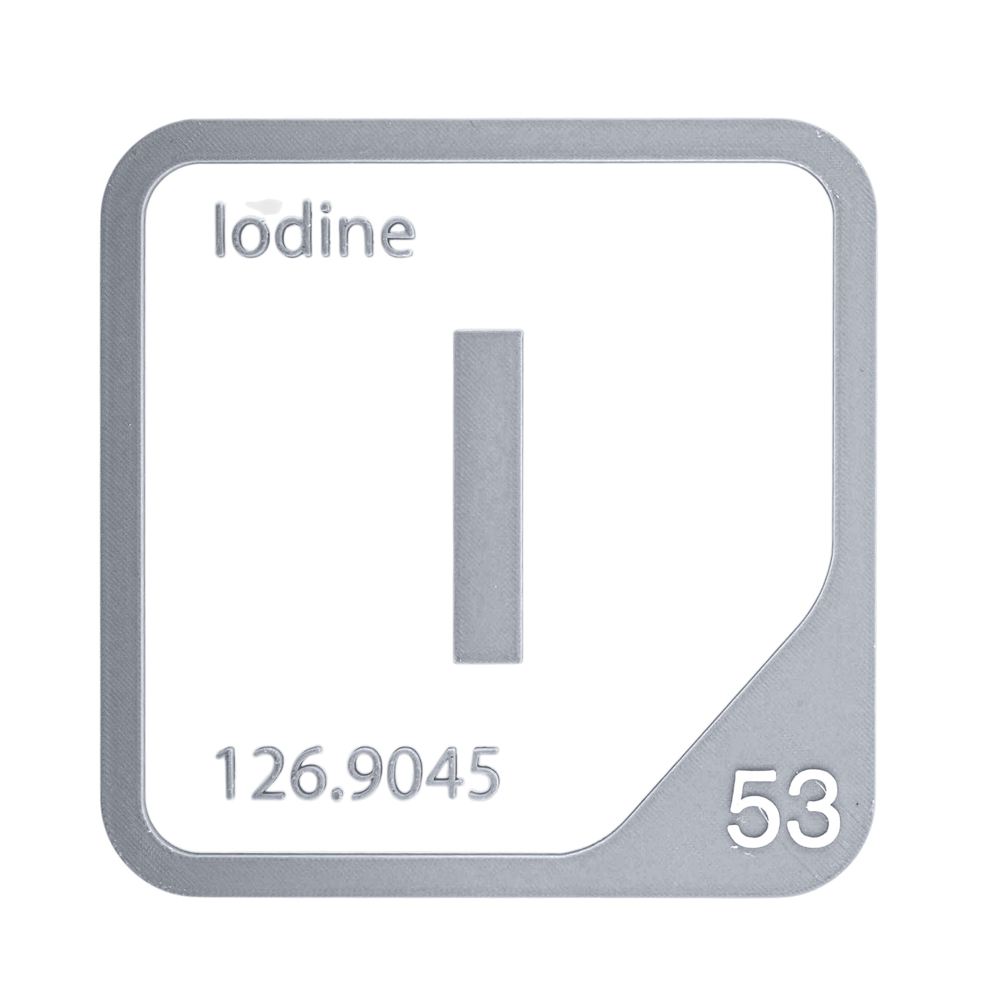 Iodine periodic table Elemental Tile in Gray