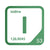 Iodine periodic table Elemental Tile in Green