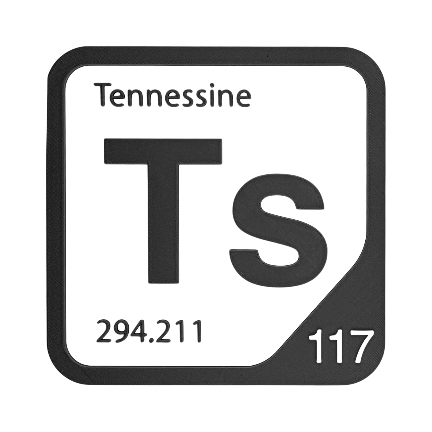 Tennessine periodic table Elemental Tile in Black