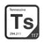 Tennessine periodic table Elemental Tile in Black