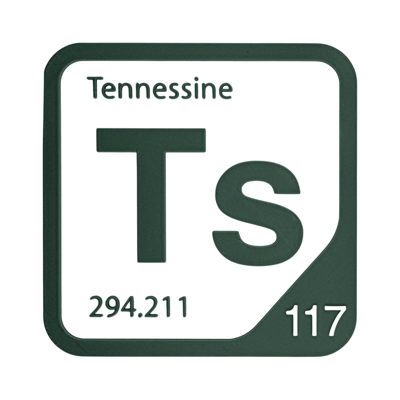 Tennessine periodic table Elemental Tile in Forest Green