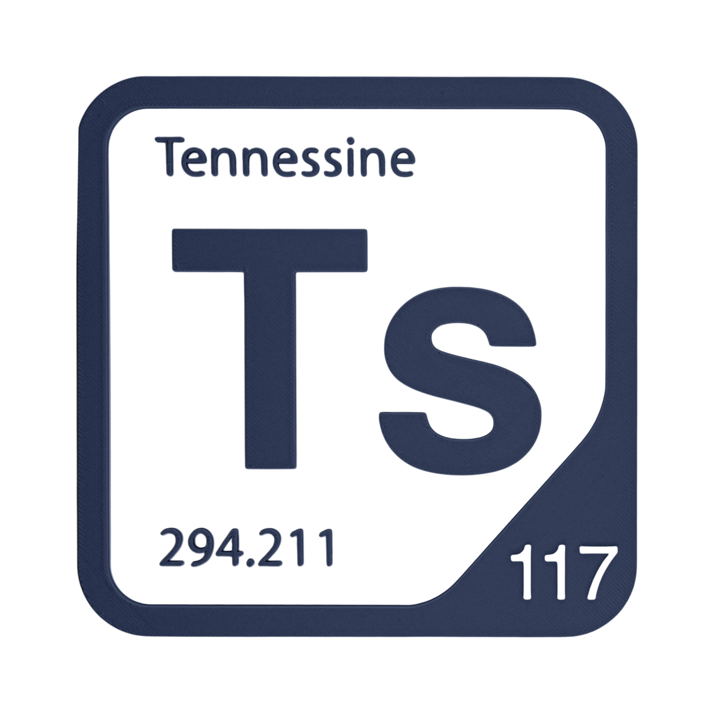 Tennessine periodic table Elemental Tile in Navy Blue