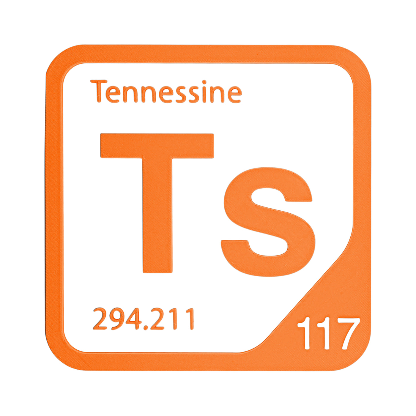 Tennessine periodic table Elemental Tile in Orange