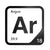 Argon periodic table Elemental Tile in Black